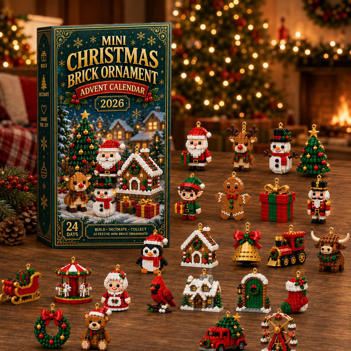 Brickora™ Mini Advent Calendar | 24 Christmas Building Sets to Build & Decorate