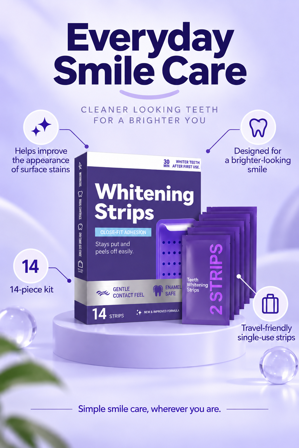 Puriva™ Purple Whitening Strips | Brighter-Looking Smile