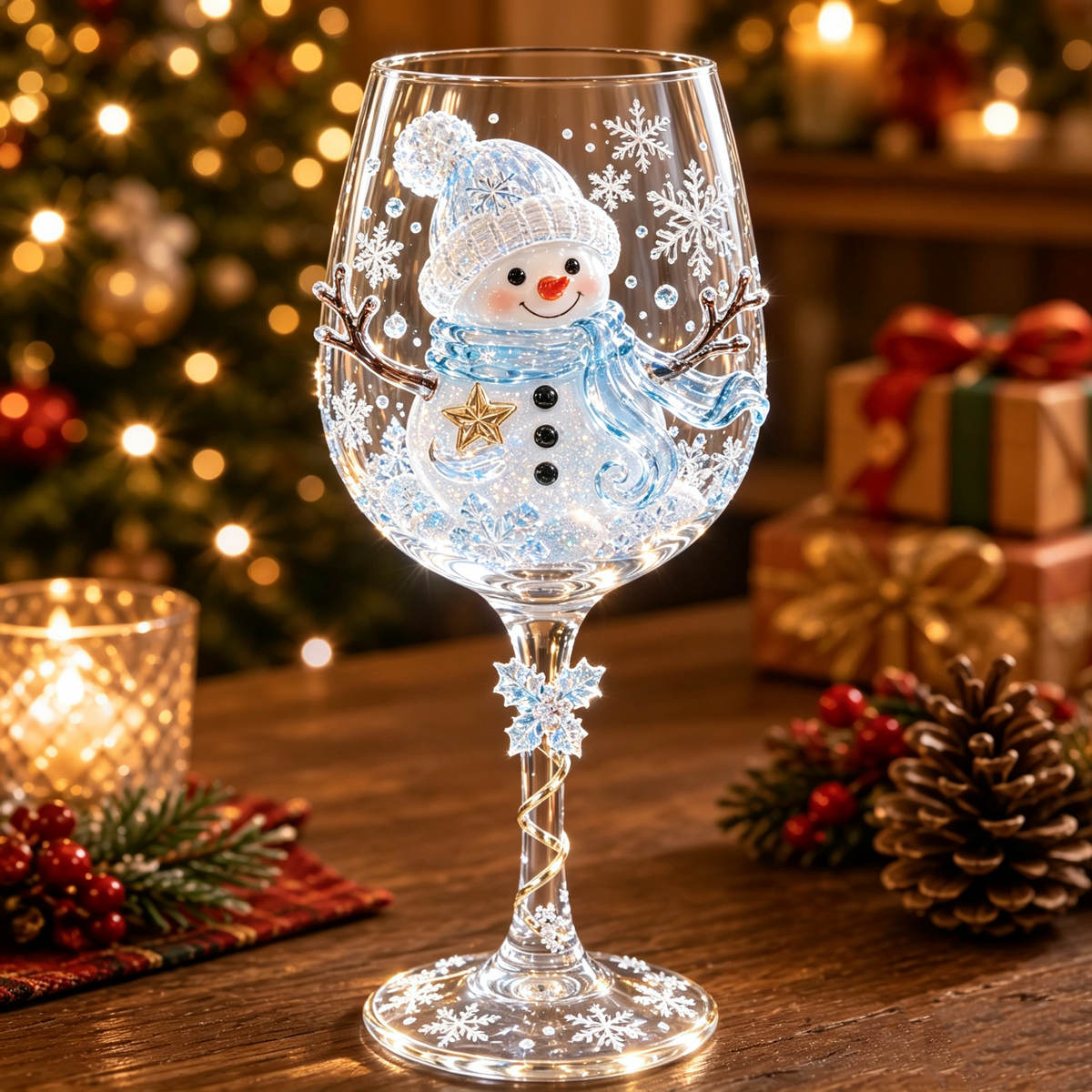 FestivoGlas™ 3D Christmas Wine Glasses – Festive Sips with Magical Christmas Designs