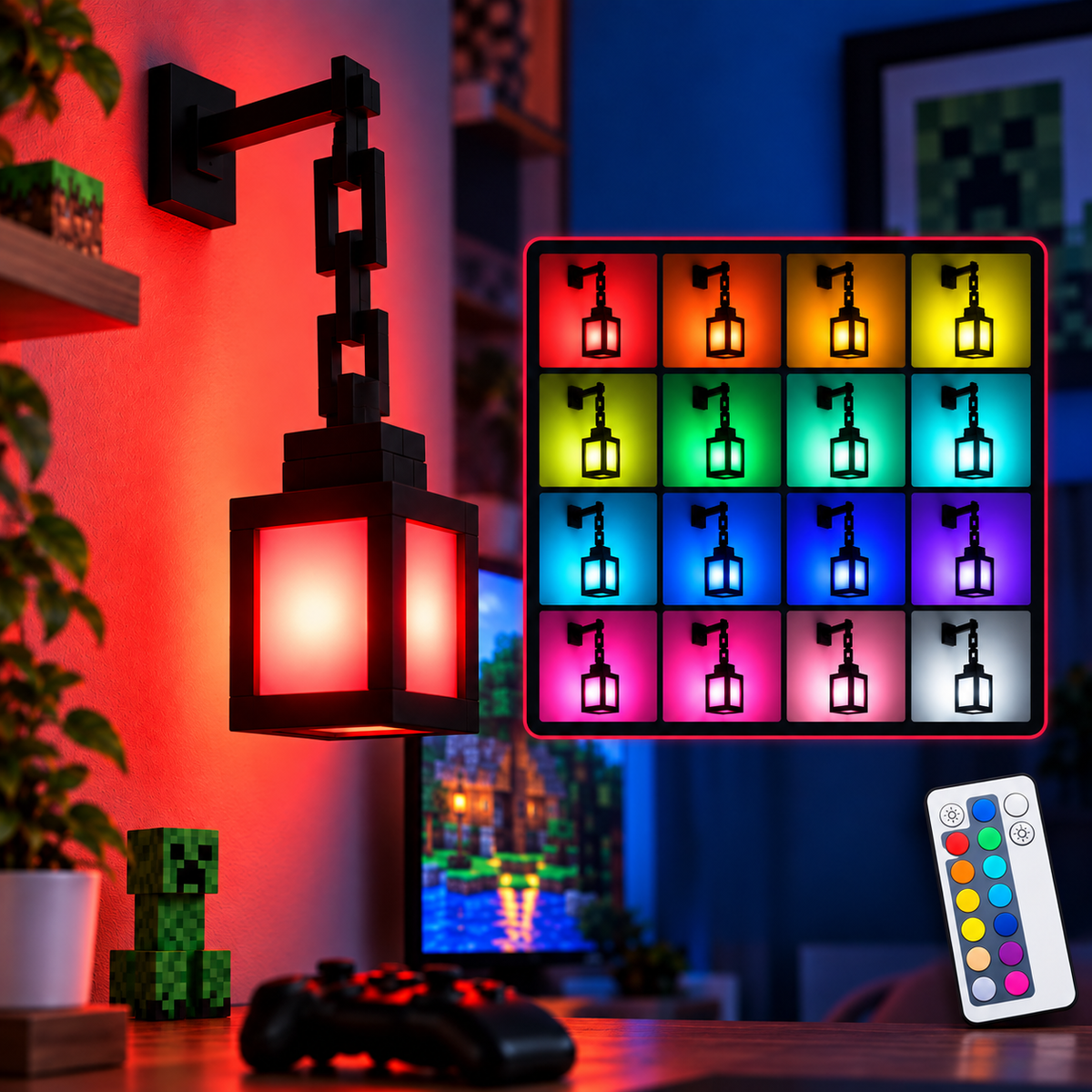 BlockGlow™ Minecraft Lantern Light | Turn Your Sapce Into a 16-Colour Pixel Paradise