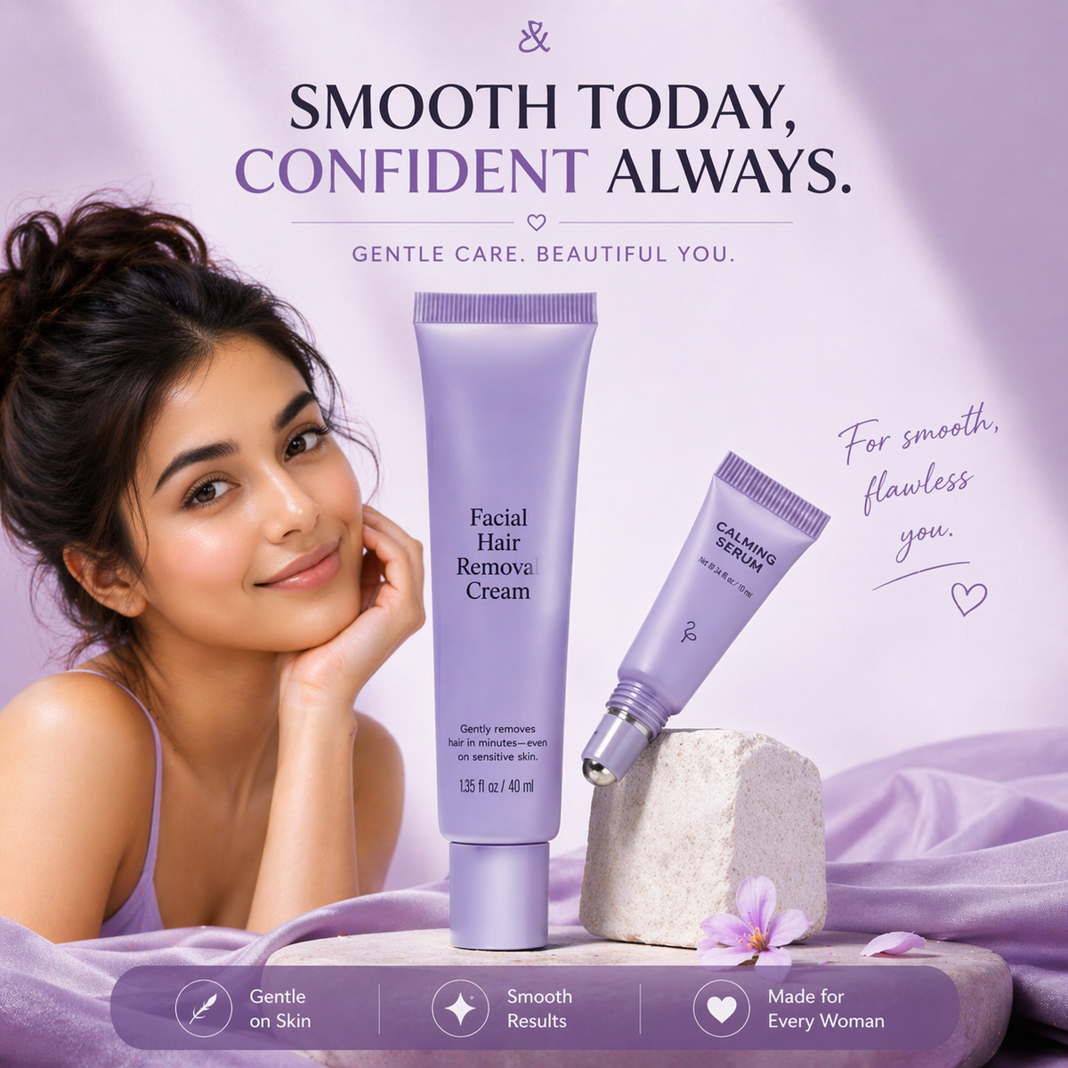 Glamira™ – Easy Facial Hair Removal Kit for Sensitive Skin