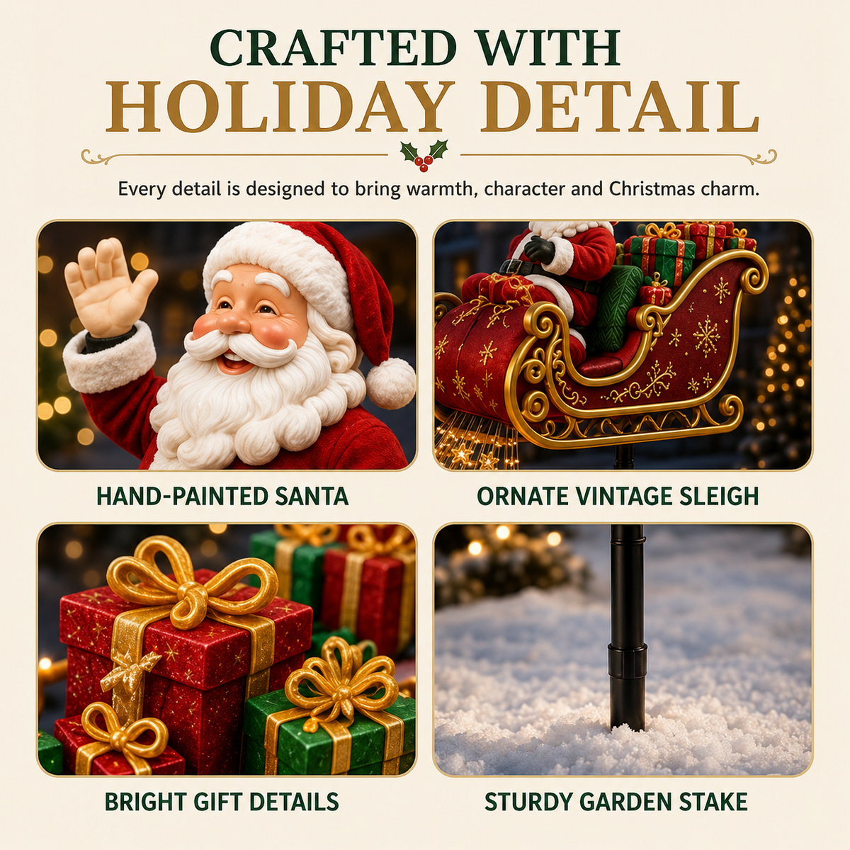 SantaGlow™ Solar Christmas Decoration | Flying Sleigh & Magical Cascade of Lights