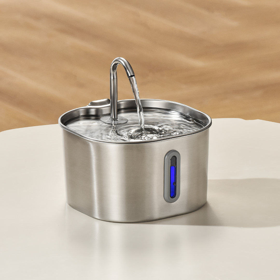 HydraPurr™ – 2.2L Stainless Steel Cat Water Fountain