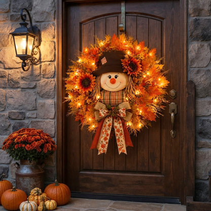 AutumnGlow™ Fall Wreath with Lights | A Warm Welcome for Your Front Door