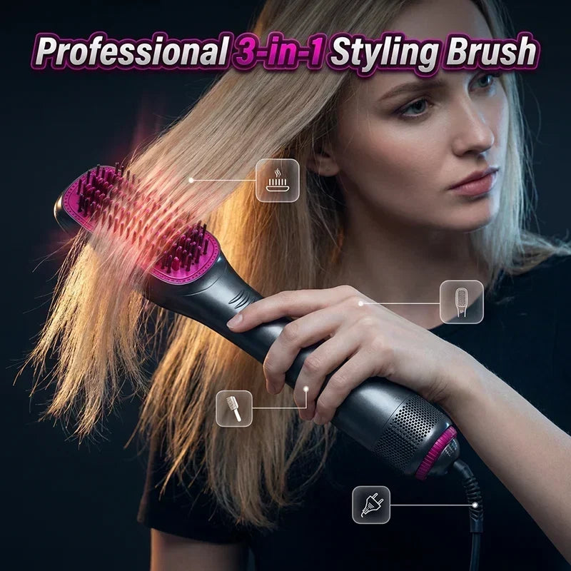 Veloura™ 3-in-1 Hot Air Brush | Smooth, Voluminous Hair with Less Effort