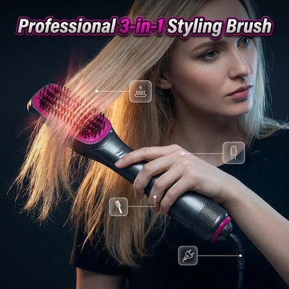 Veloura™ 3-in-1 Hot Air Brush | Smooth, Voluminous Hair with Less Effort