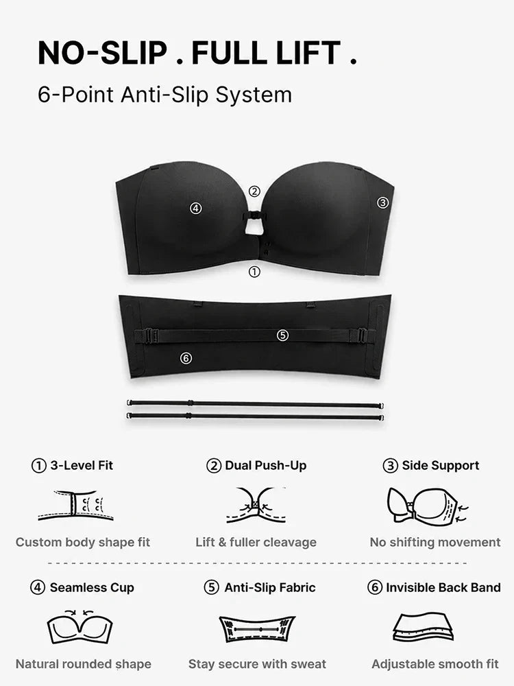 Strapelle™ Strapless Push-Up Bra | Secure Hold & Seamless Look