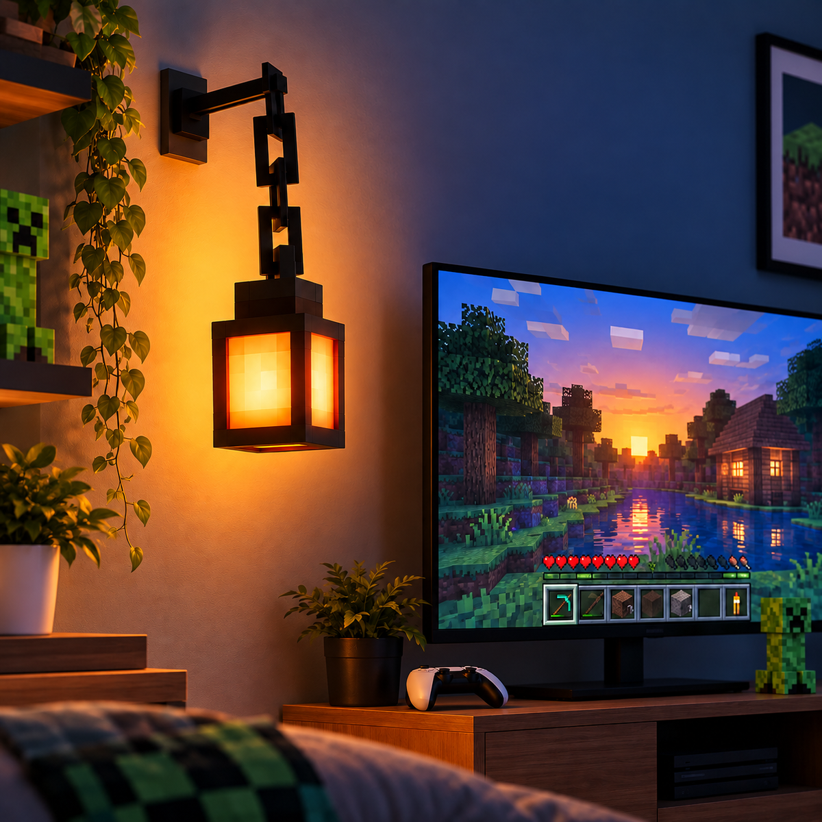 BlockGlow™ Minecraft Lantern Light | Turn Your Sapce Into a 16-Colour Pixel Paradise