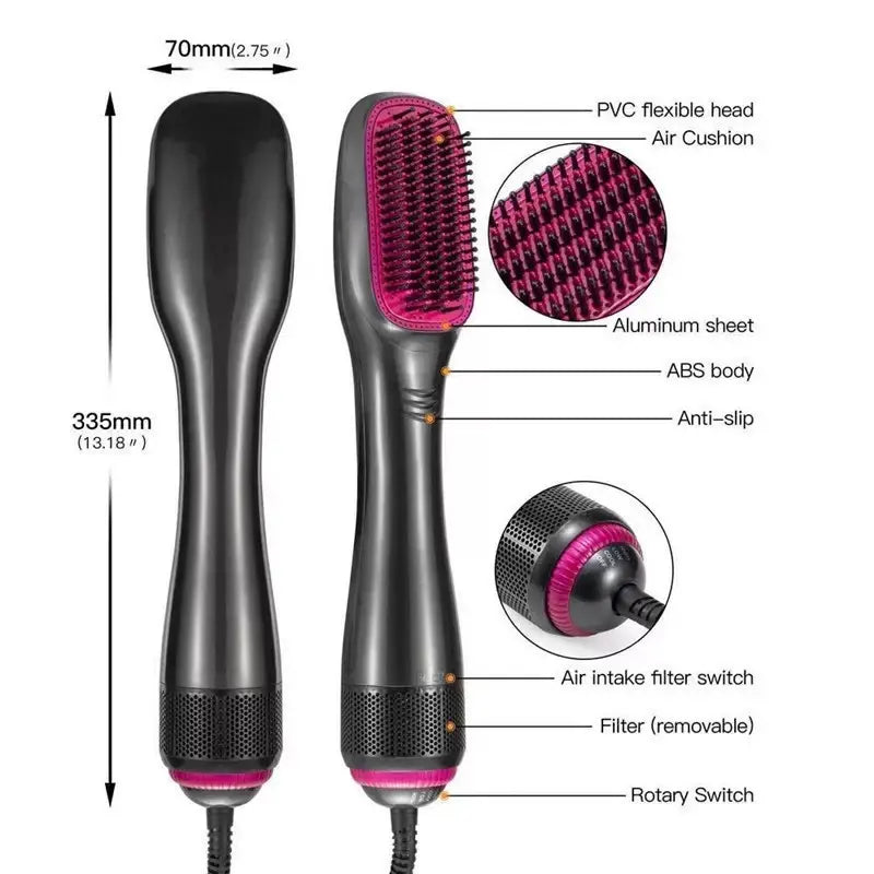 Veloura™ 3-in-1 Hot Air Brush | Smooth, Voluminous Hair with Less Effort