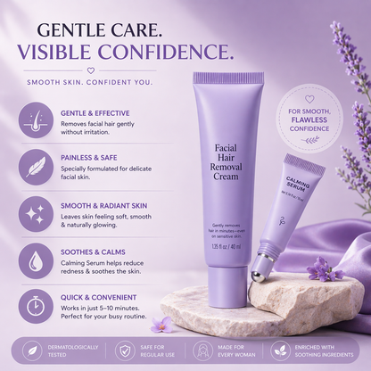 Glamira™ – Easy Facial Hair Removal Kit for Sensitive Skin