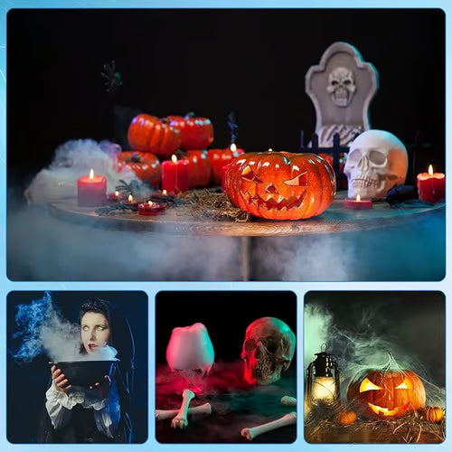 MystiGlow™ 12-LED Mist Maker – Coloured Ultrasonic Mist for Halloween, Décor & Water Features 🎃✨