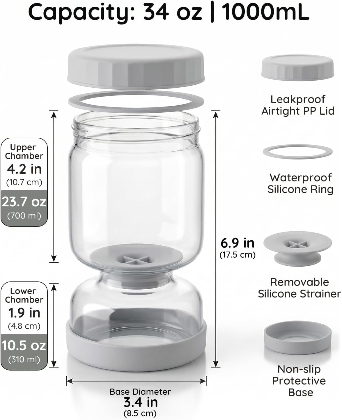 PickleViva™ – Easy-Serve Pickle Jar With Built-In Separator