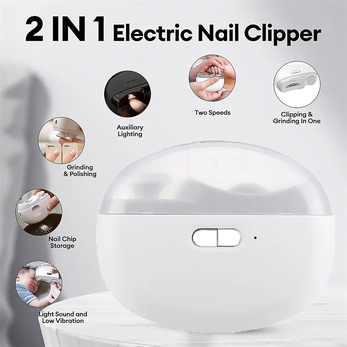 PureNails™ – Gentle Electric Nail Grinder for Smooth Nail Trimming