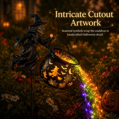 HexaGlow™ Halloween Witch Cauldron Garden Light – Magical Colours & Projections for Your Halloween Decorations 🎃✨