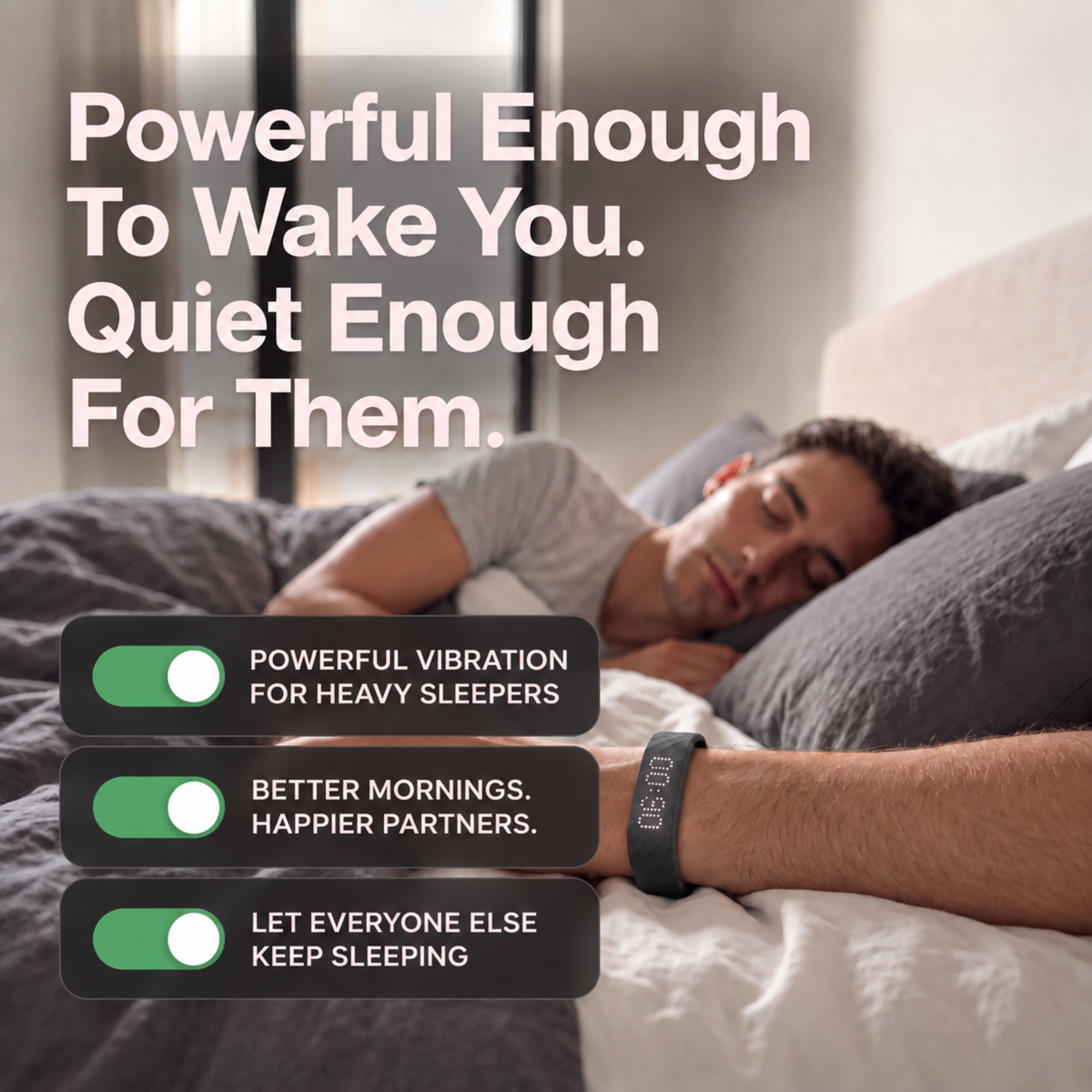 Snoozelle™ – Wearable Vibration Alarm for Gentle Daily Wake-Ups