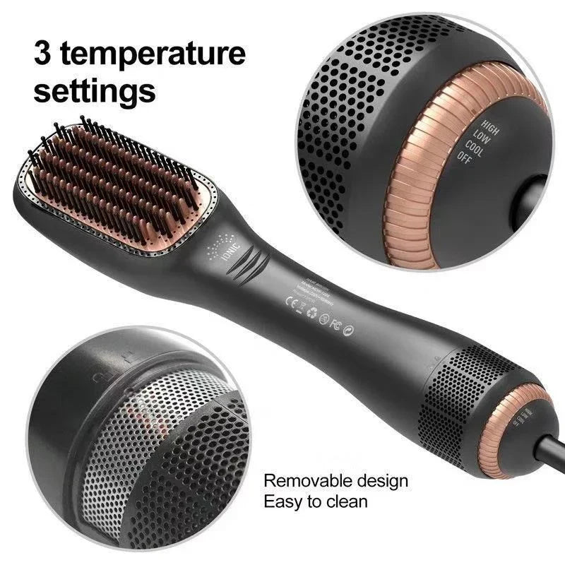 Veloura™ 3-in-1 Hot Air Brush | Smooth, Voluminous Hair with Less Effort