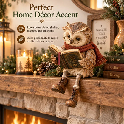 BookHaven™ Reading Owl Decoration | Charming Eye-Catcher for Book Lovers