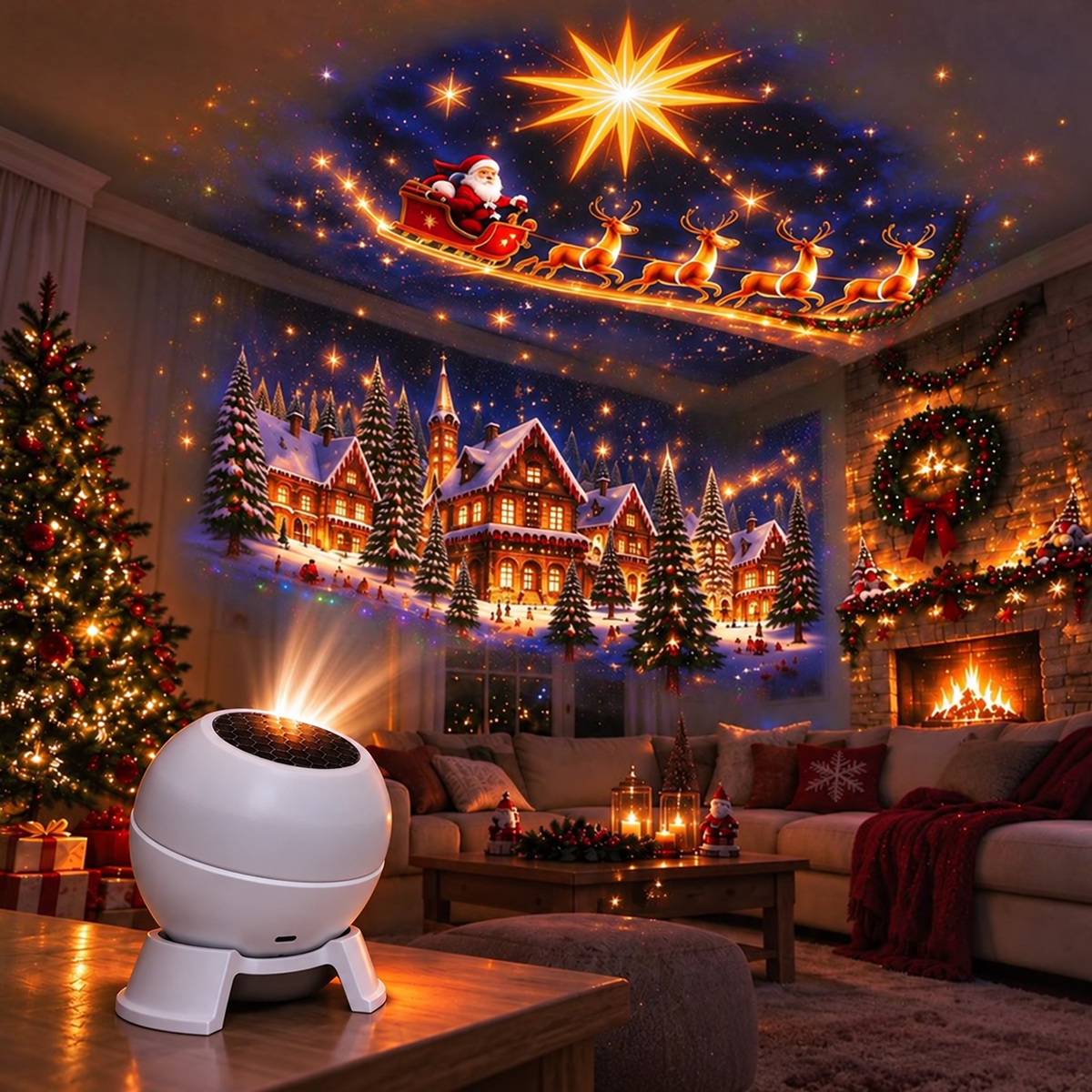 FestiGlow™ Christmas Projection Night Light | Instant Christmas Room Transformation