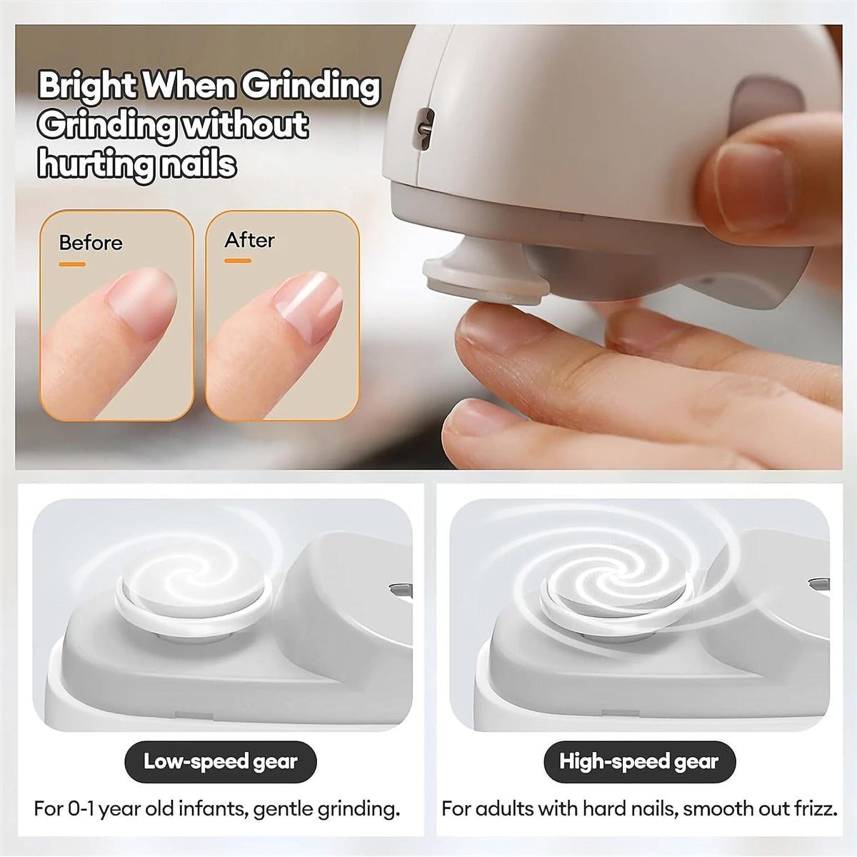 PureNails™ – Gentle Electric Nail Grinder for Smooth Nail Trimming