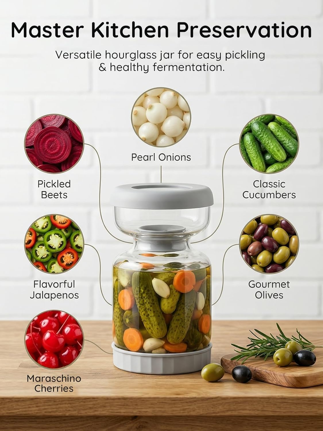 PickleViva™ – Easy-Serve Pickle Jar With Built-In Separator