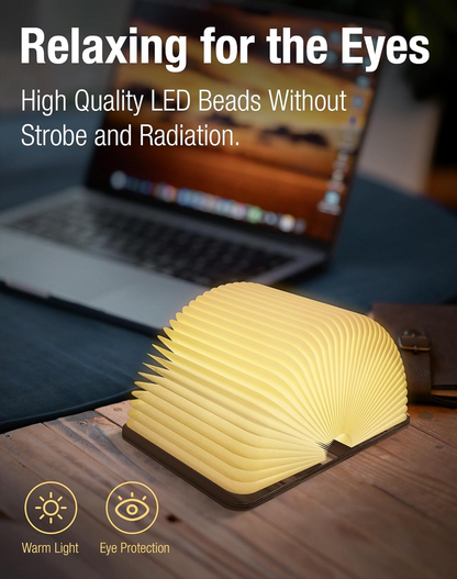 Foldlume™ – Magnetic Wooden Book Lamp With LED Lighting