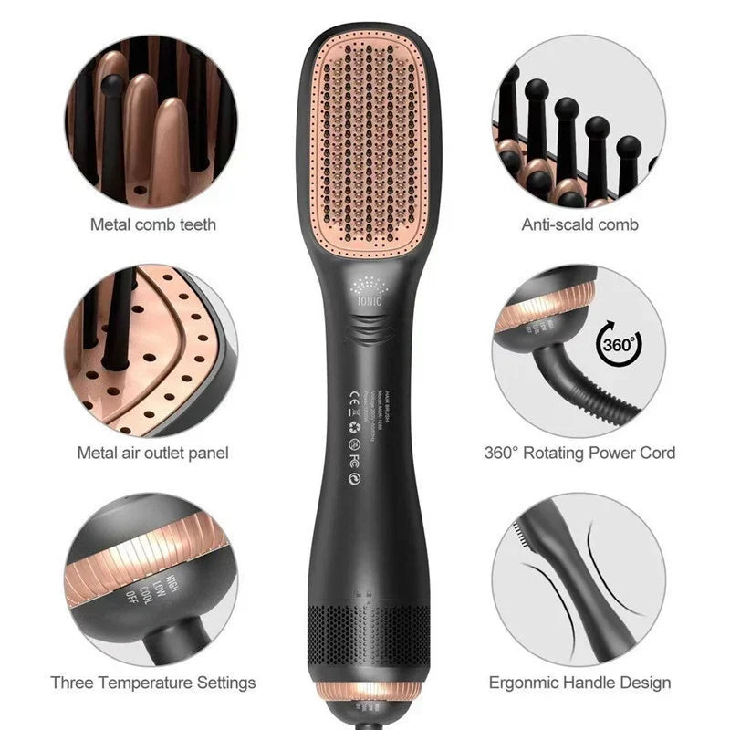 Veloura™ 3-in-1 Hot Air Brush | Smooth, Voluminous Hair with Less Effort