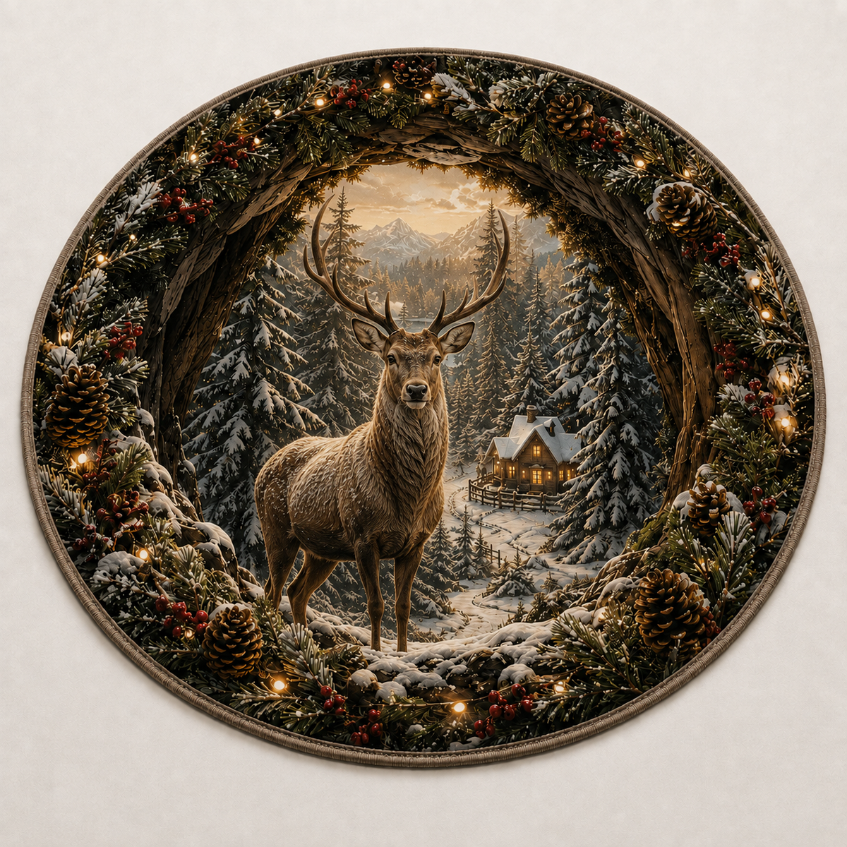 WinterVista™ 3D Christmas Illusion Rug – Magical 3D Depth for Festive Spaces