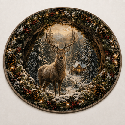 WinterVista™ 3D Christmas Illusion Rug – Magical 3D Depth for Festive Spaces