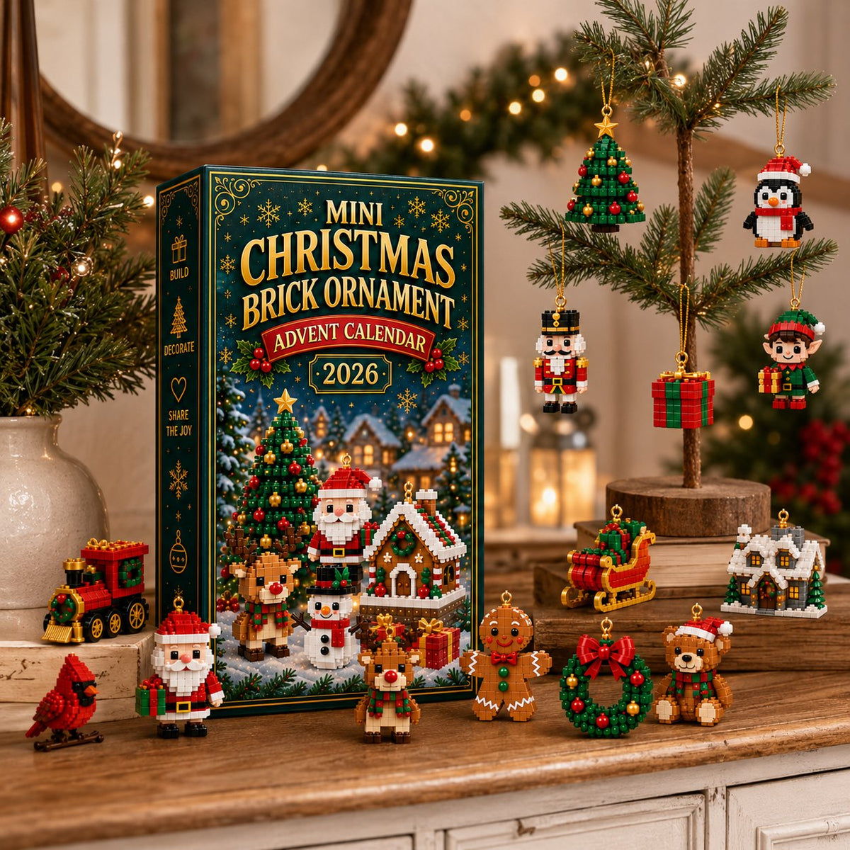Brickora™ Mini Advent Calendar | 24 Christmas Building Sets to Build & Decorate