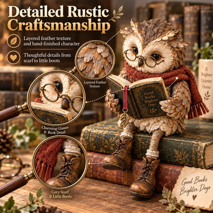 BookHaven™ Reading Owl Decoration | Charming Eye-Catcher for Book Lovers