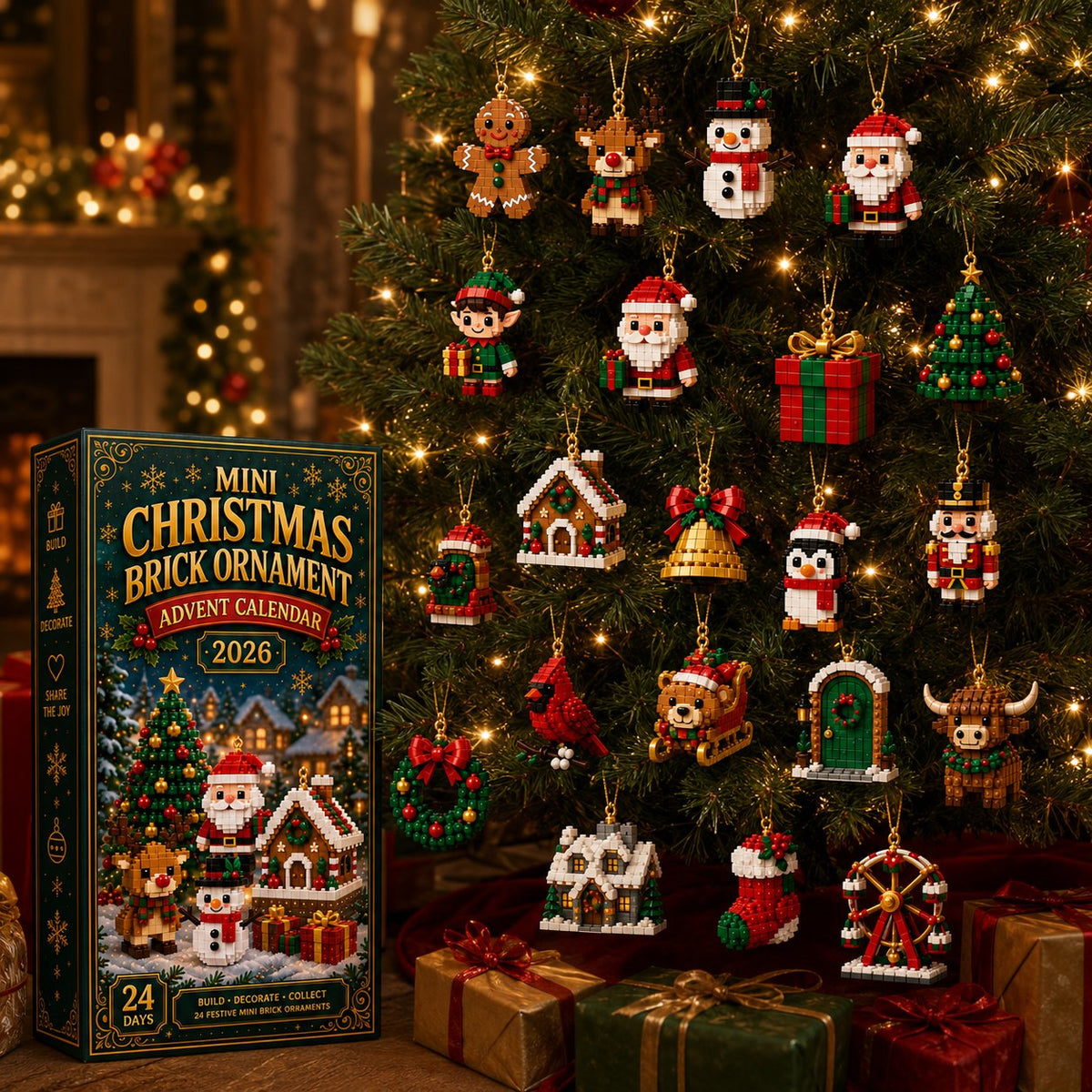 Brickora™ Mini Advent Calendar | 24 Christmas Building Sets to Build & Decorate