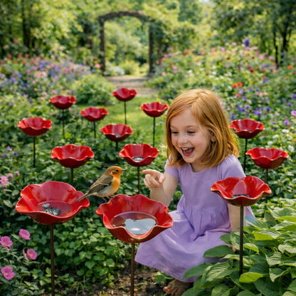 NaturaBloom™ Floral Garden Sculpture – Elegant Garden Décor for Birds & Pollinators