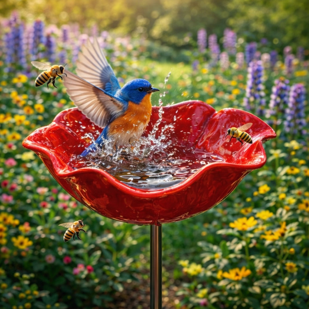 NaturaBloom™ Floral Garden Sculpture – Elegant Garden Décor for Birds & Pollinators