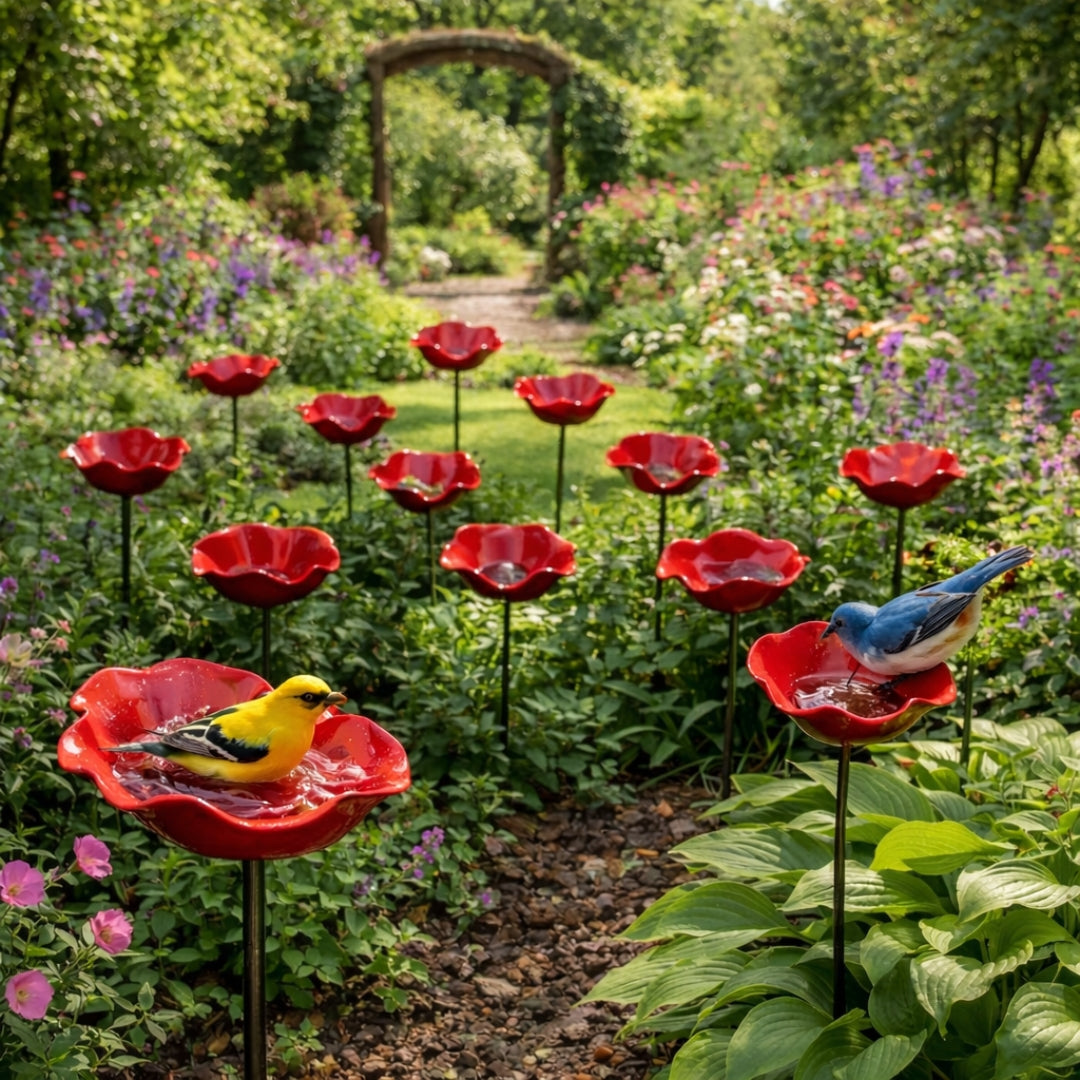 NaturaBloom™ Floral Garden Sculpture – Elegant Garden Décor for Birds & Pollinators