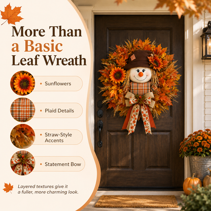 AutumnGlow™ Fall Wreath with Lights | A Warm Welcome for Your Front Door