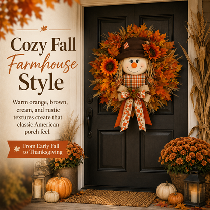 AutumnGlow™ Fall Wreath with Lights | A Warm Welcome for Your Front Door