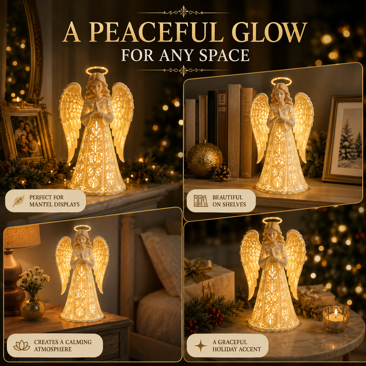 LumiAngel™ Christmas Angel Light – Warm Golden Glow for Hope & Love | Meaningful Christmas Décor