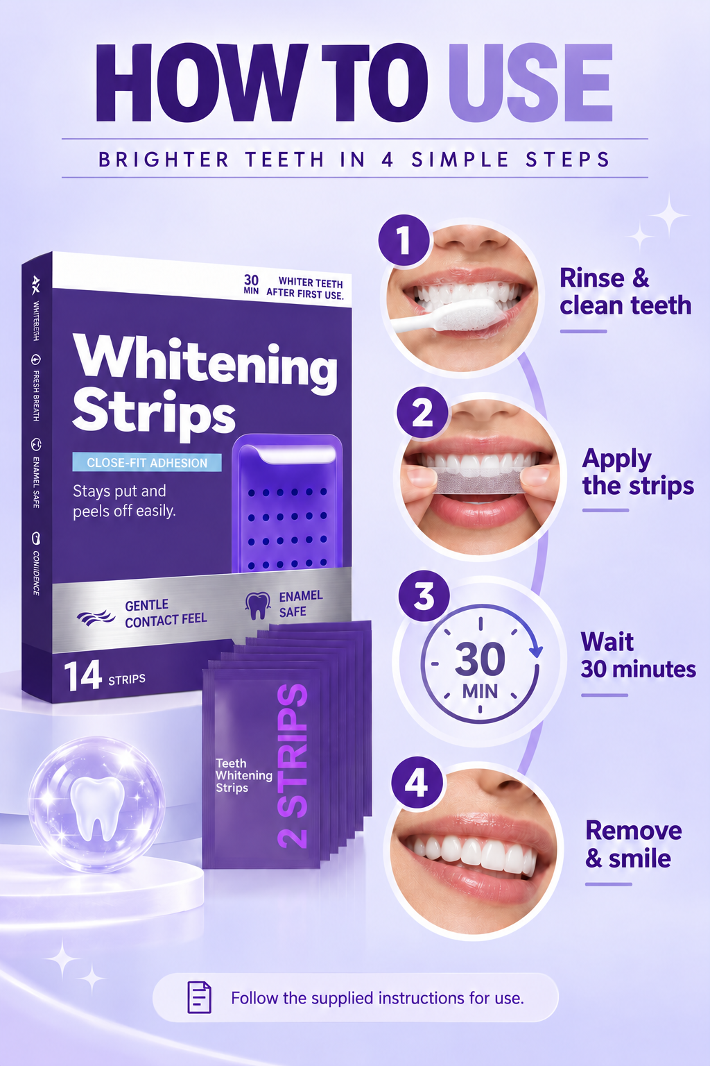 Puriva™ Purple Whitening Strips | Brighter-Looking Smile