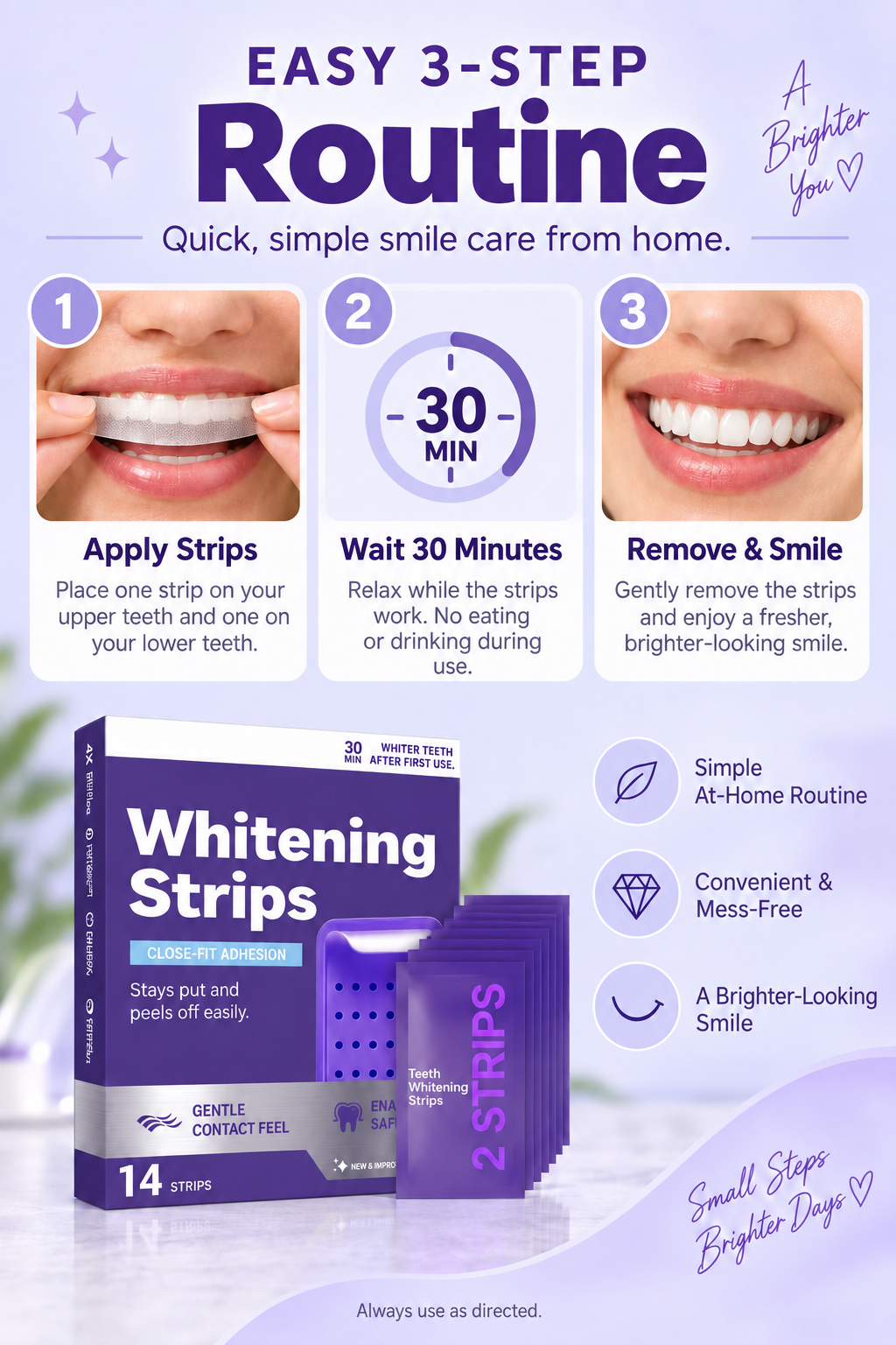Puriva™ Purple Whitening Strips | Brighter-Looking Smile
