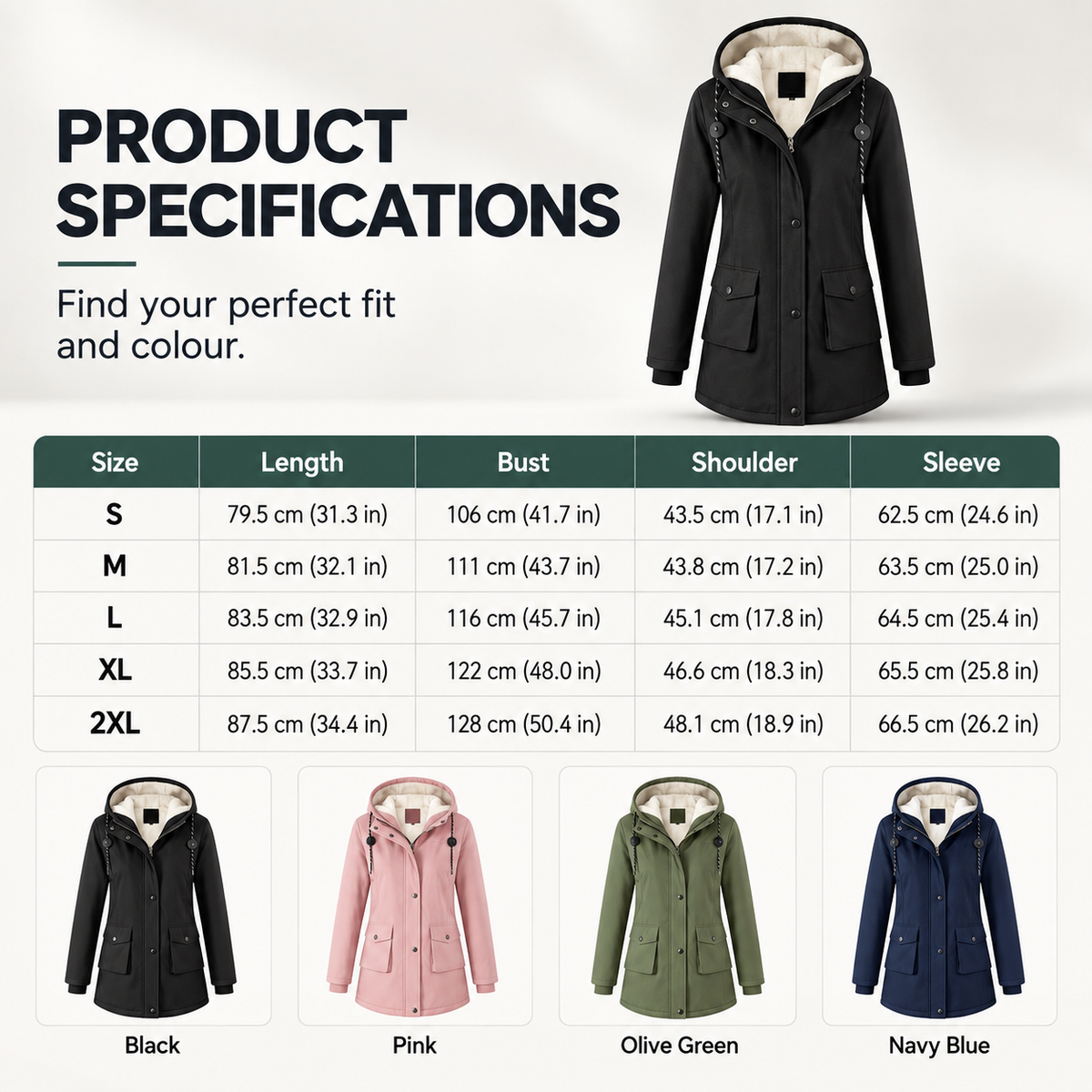 Warmelle™ Women’s Hooded Parka Coat | Cosy Everyday Protection