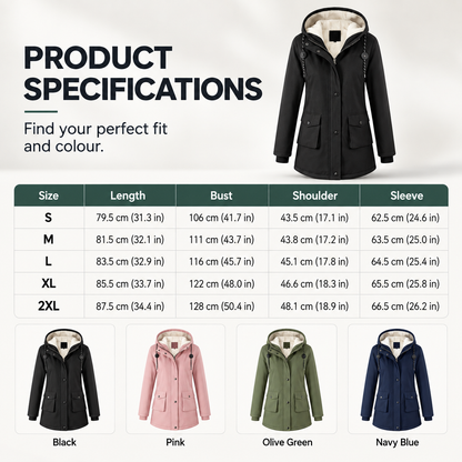 Warmelle™ Women’s Hooded Parka Coat | Cosy Everyday Protection