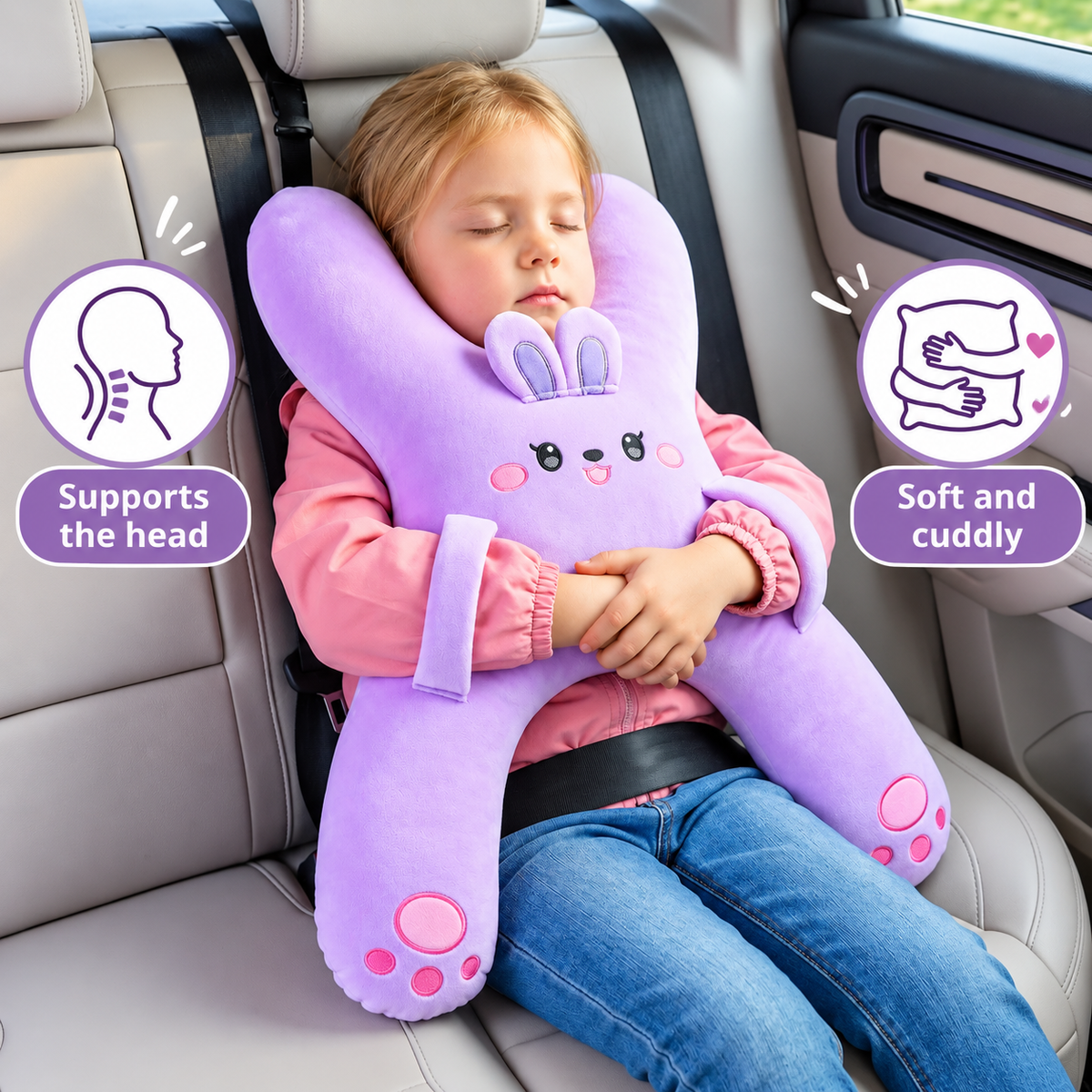 CuddleTrip™ Children's Travel Pillow with Head Support