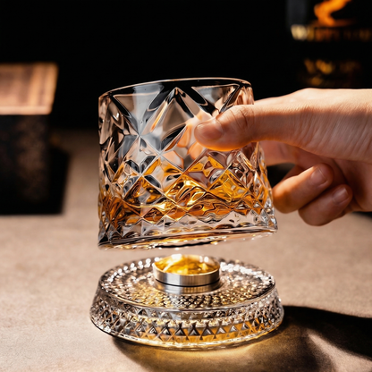 VinoSpin™ Rotating Whisky Glass | Stylish Drinking with a Gentle Swirling Motion