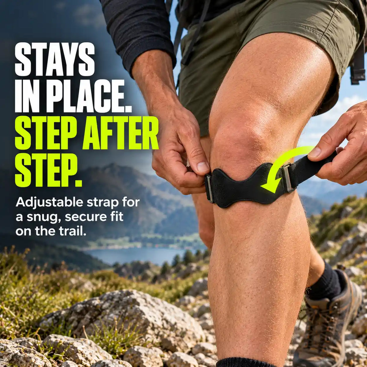 TrekFlex™ – Compression Knee Strap for Hiking and Descending