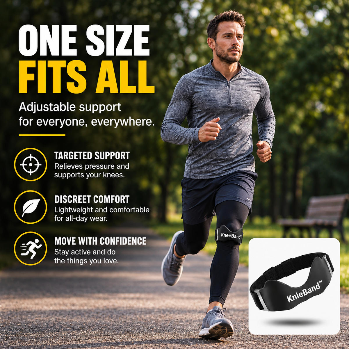 KneeBand™ | Patellar Tendon Strap for Sport & Everyday Support