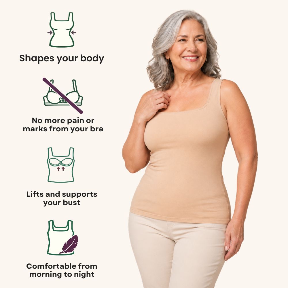 Elavelle™ – Flattering Shaping Tank with Integrated Bra Cups