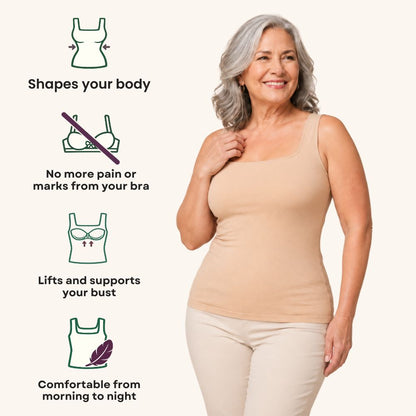 Elavelle™ – Flattering Shaping Tank with Integrated Bra Cups