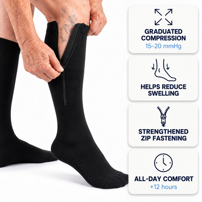 EaseStep™ | Zip-Up Compression Socks - Support for Tired, Heavy Legs