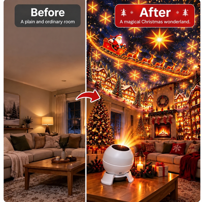 FestiGlow™ Christmas Projection Night Light | Instant Christmas Room Transformation