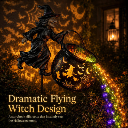 HexaGlow™ Halloween Witch Cauldron Garden Light – Magical Colours & Projections for Your Halloween Decorations 🎃✨